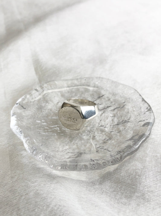 GUCCI Logo Ring Silver Vintage wbevmc