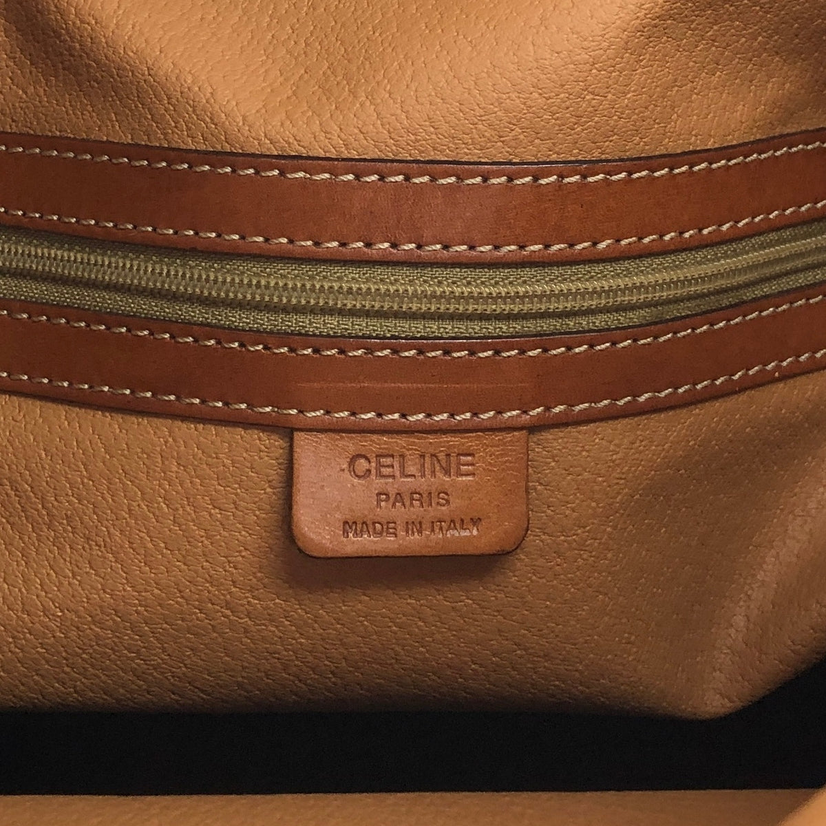 CELINE Macadam Blason Front Pocket Drawstring Shoulder bag Brown Vintage yt4p8e