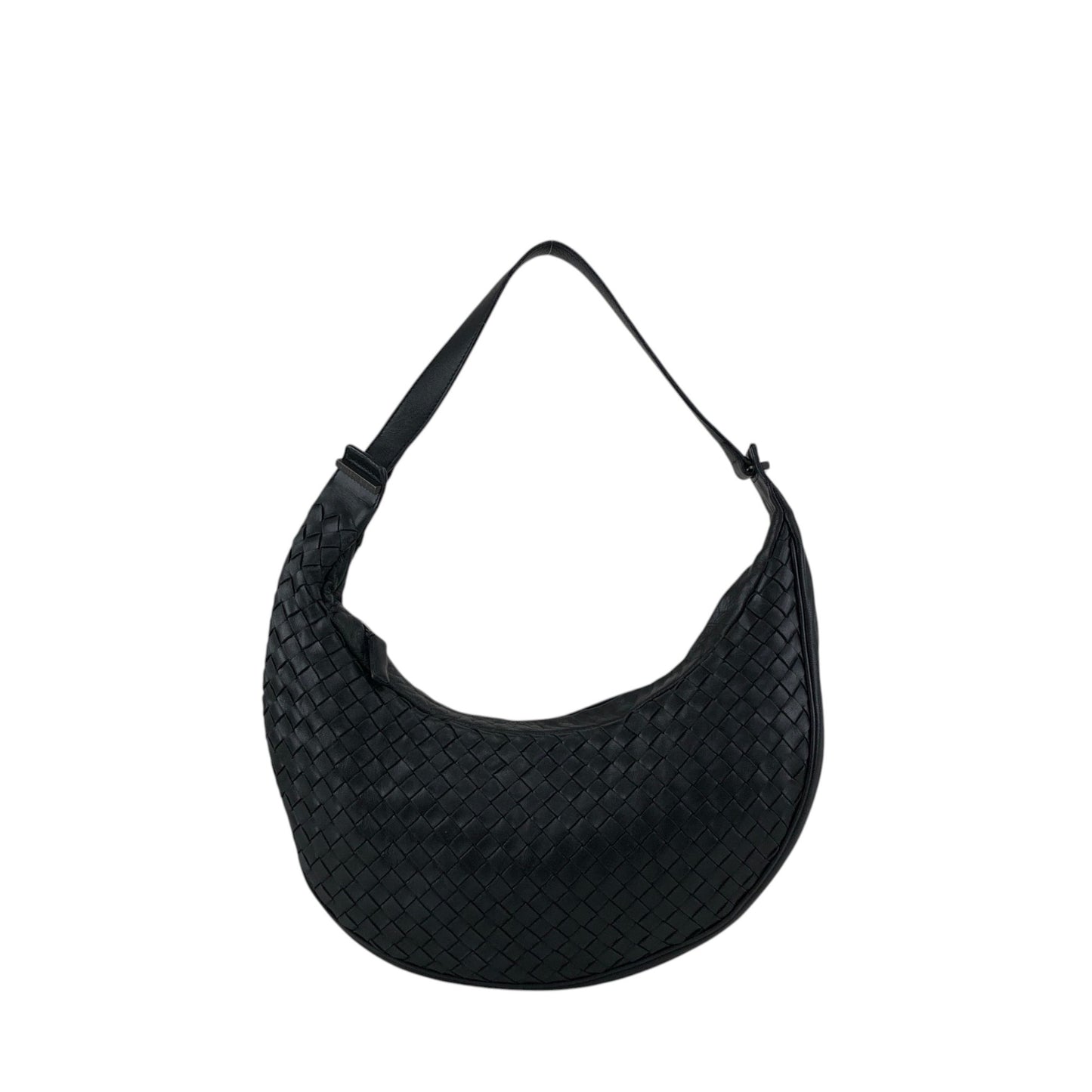 Bottega Veneta Intrecciato Handbag Hobobag Black 10500 105264NE Vintage xsmh56