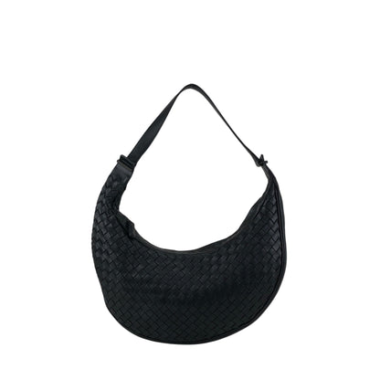 Bottega Veneta Intrecciato Handbag Hobobag Black 10500 105264NE Vintage xsmh56
