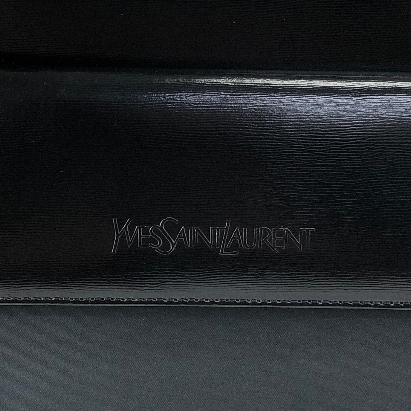 Yves Saint Laurent Logo Charm Handbag Black Vintage 7mza73