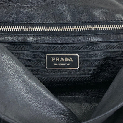 PRADA Triangle Logo Front Lock Totebag Black Vintage dggbp5
