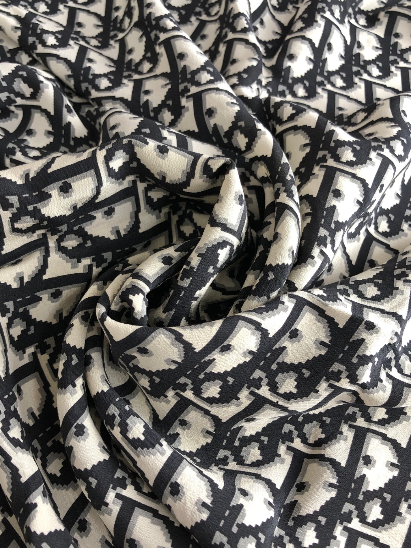 Christian Dior Trotter Silk Scarf Black Vintage xagbg3