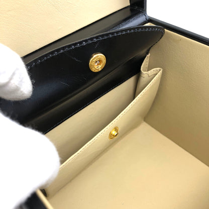 LOEWE Logo Front Lock Small Handbag Vanity bag Black Vintage ttbuhr