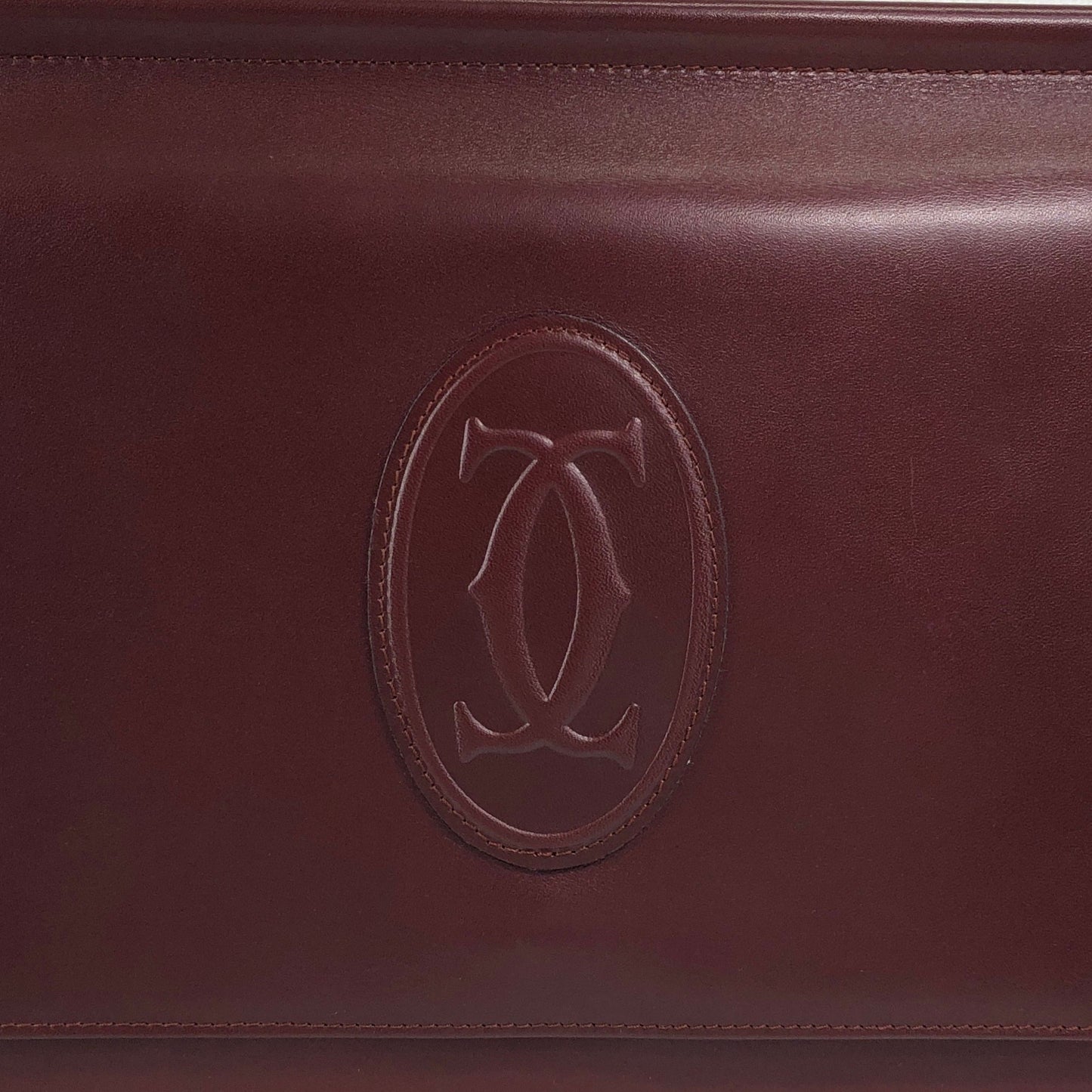 Cartier Flap Shoulder bag Bordeaux Vintage 26hrc3