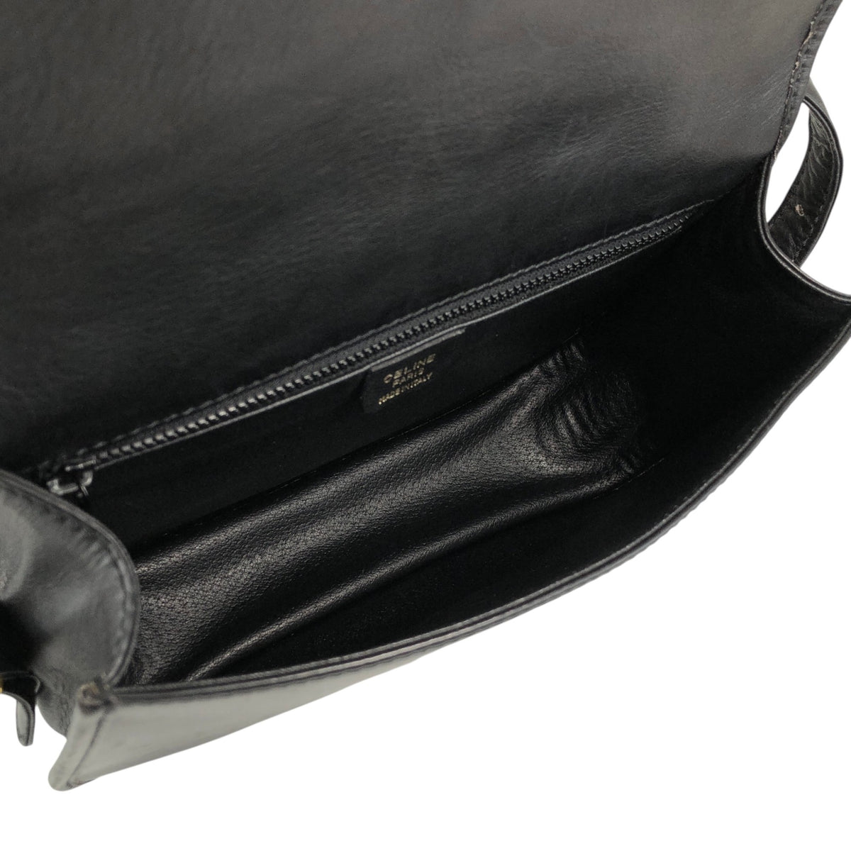 CELINE Gancini Shoulder bag Black Vintage dcwmsj