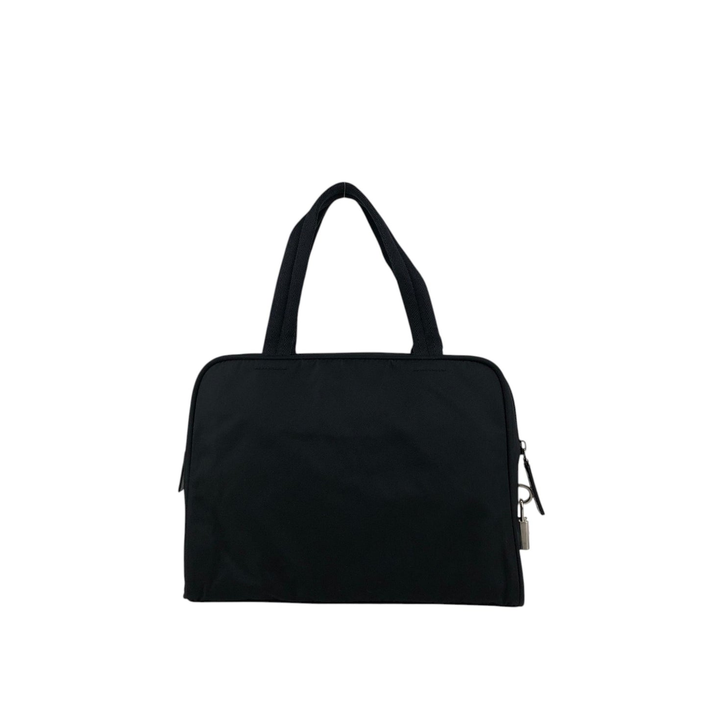 PRADA Tessuto Triangle Logo Padlock Handbag Black Vintage u7mkdg