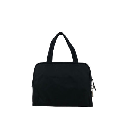 PRADA Tessuto Triangle Logo Padlock Handbag Black Vintage u7mkdg