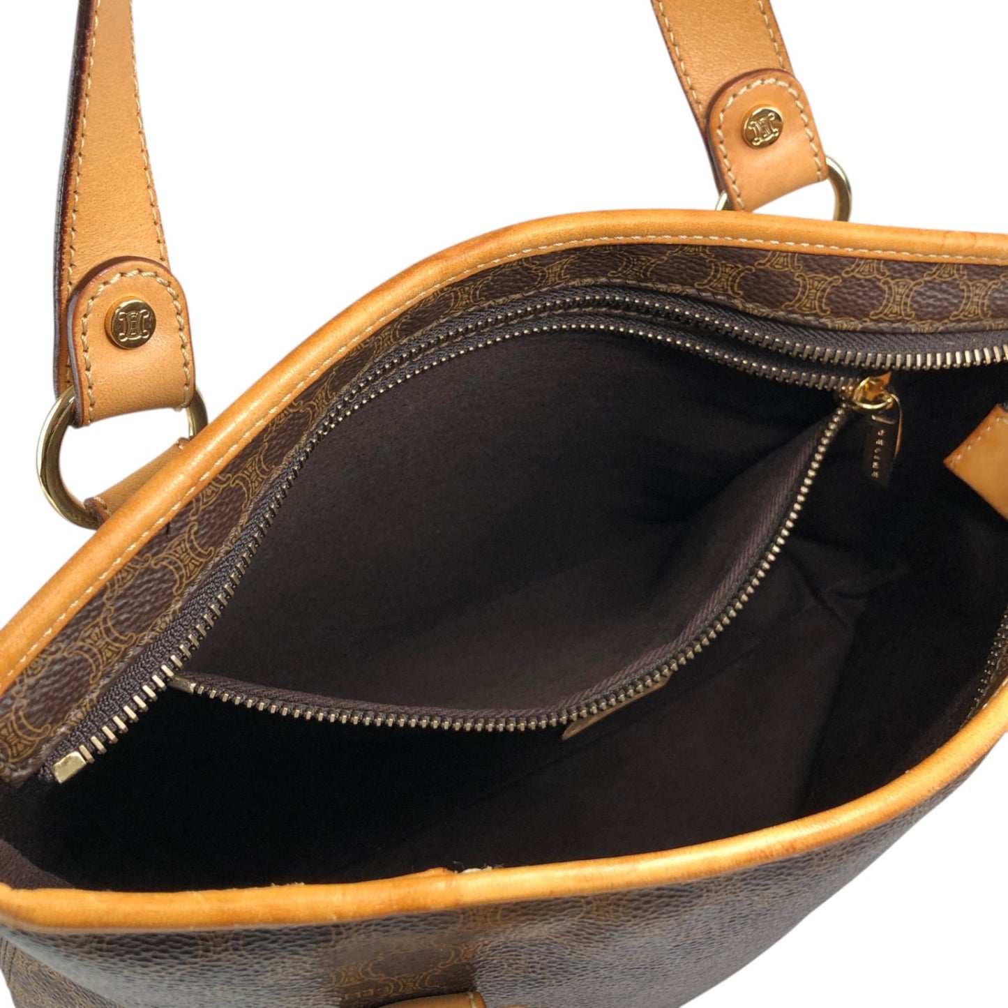 CELINE Macadam Handbag Totebag Brown Vintage v7jdmm