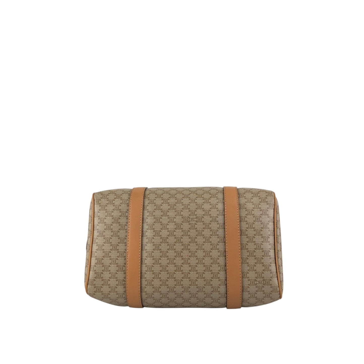 CELINE Macadam Blason Two-way Handbag Shoulder bag Beige Vintage erwjct