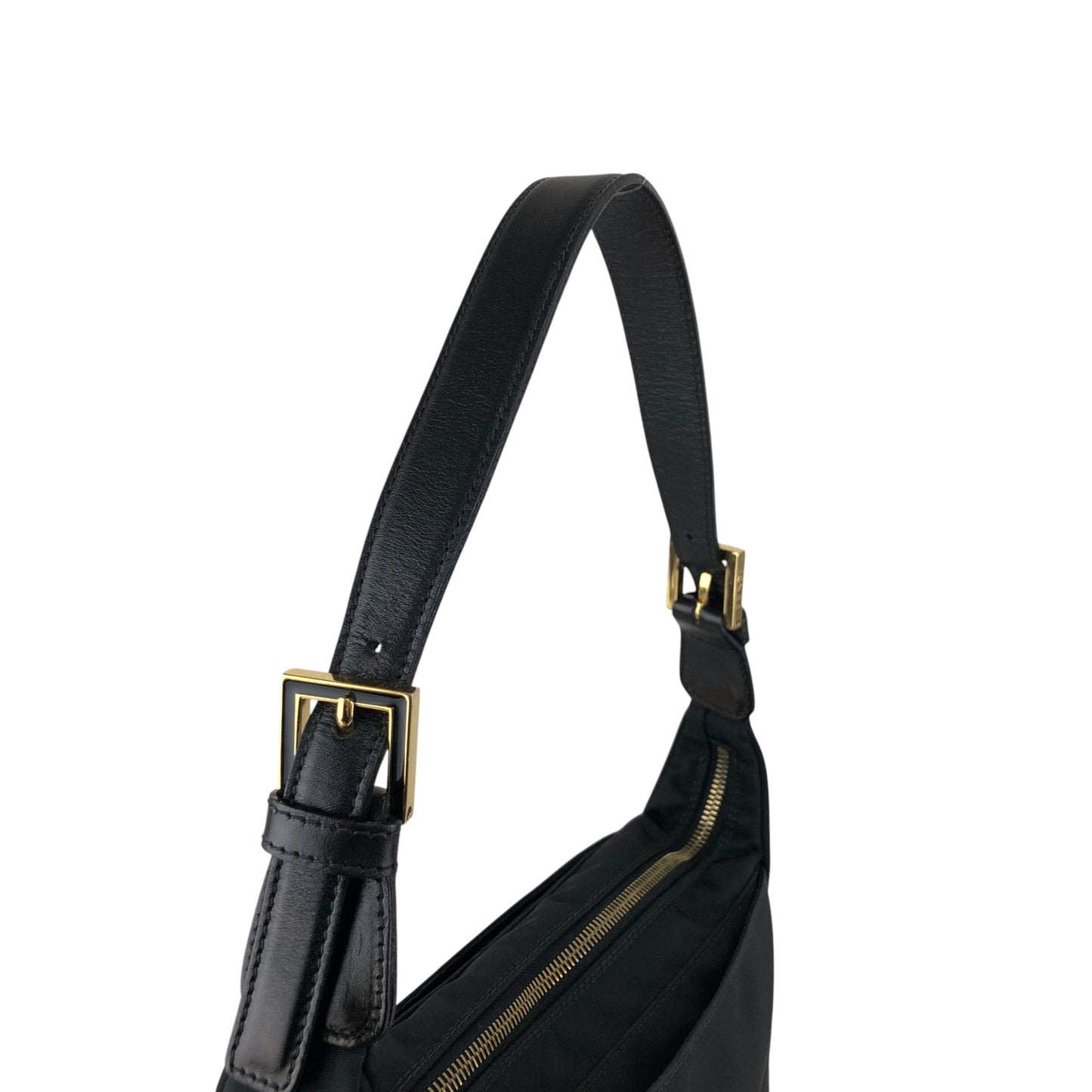 FENDI Logo Shoulder bag Black Vintage 4xxsjx