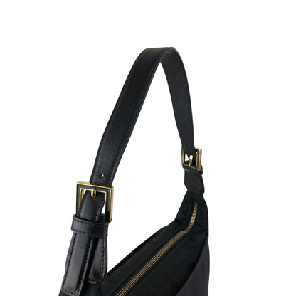 FENDI Logo Shoulder bag Black Vintage 4xxsjx