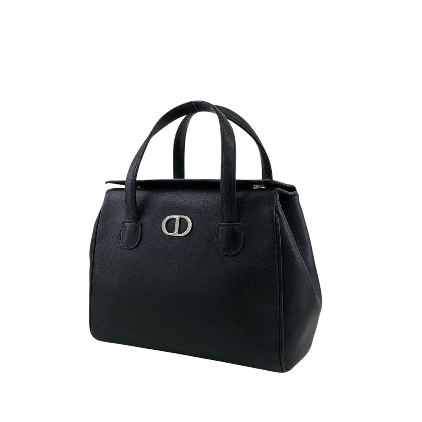 Christian Dior CD Logo Handbag Black Vintage hfa4nr