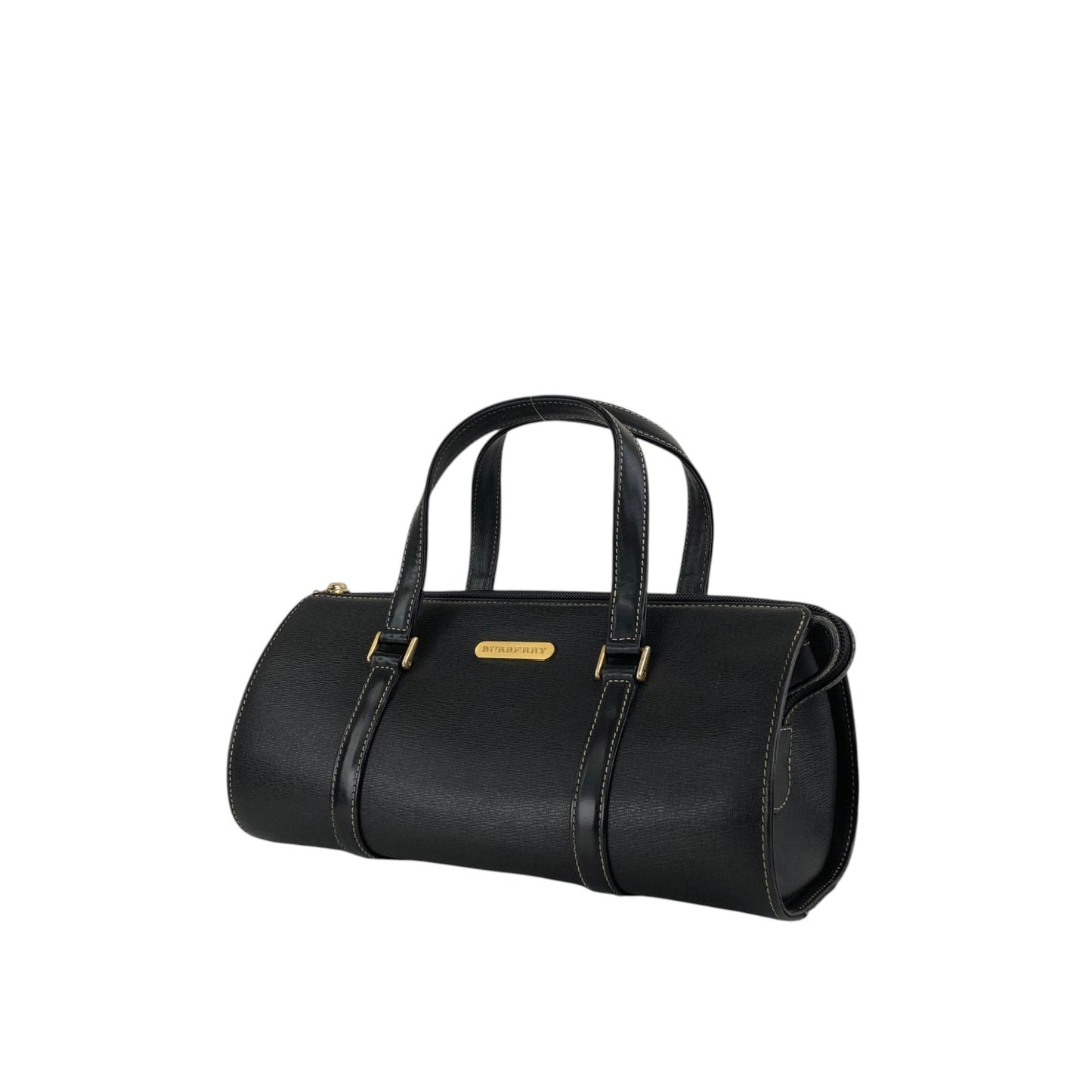 BURBERRY Logo Handbag Black Vintage vmkueb