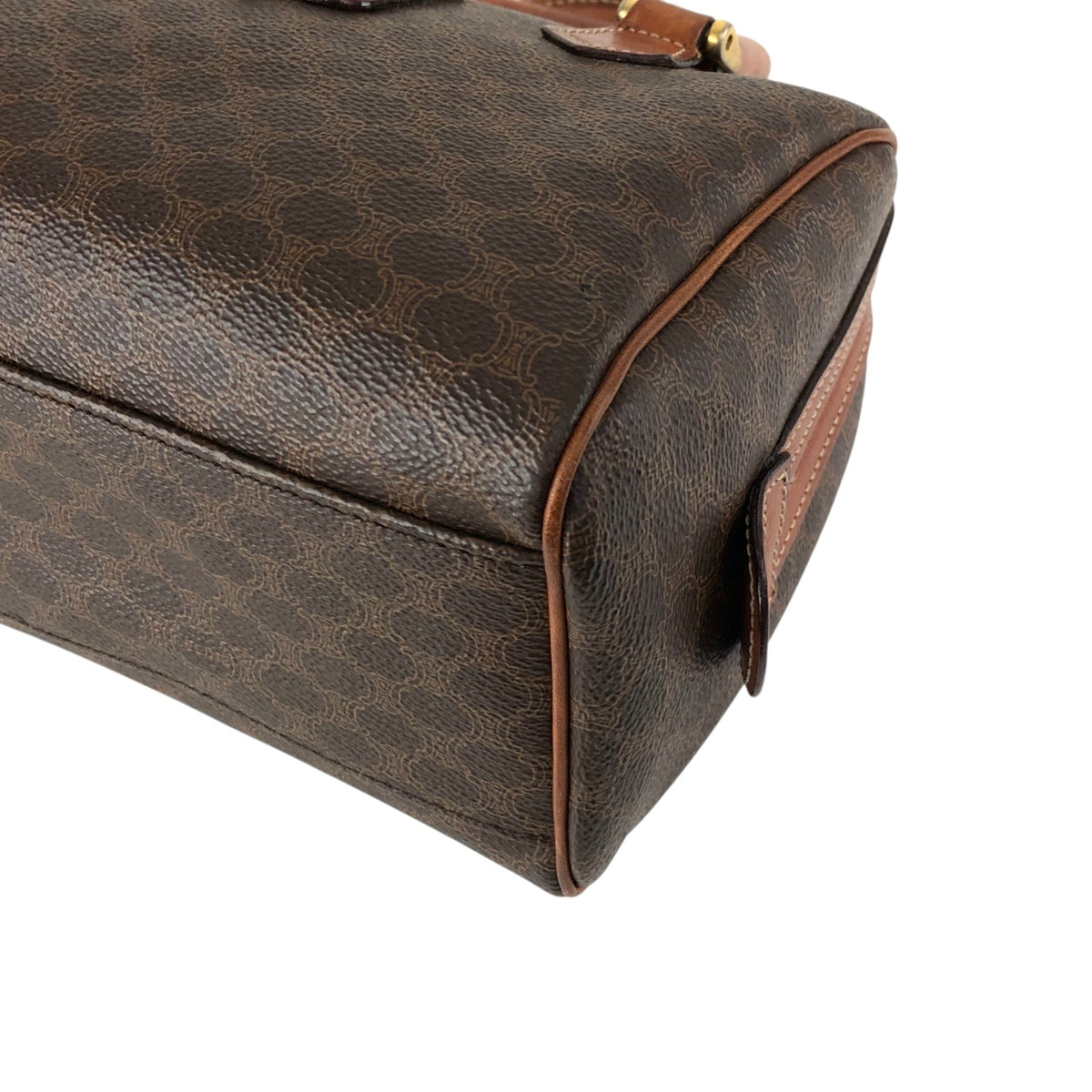 CELINE Macadam Two-way Handbag Shoulder bag Brown Vintage jymunw