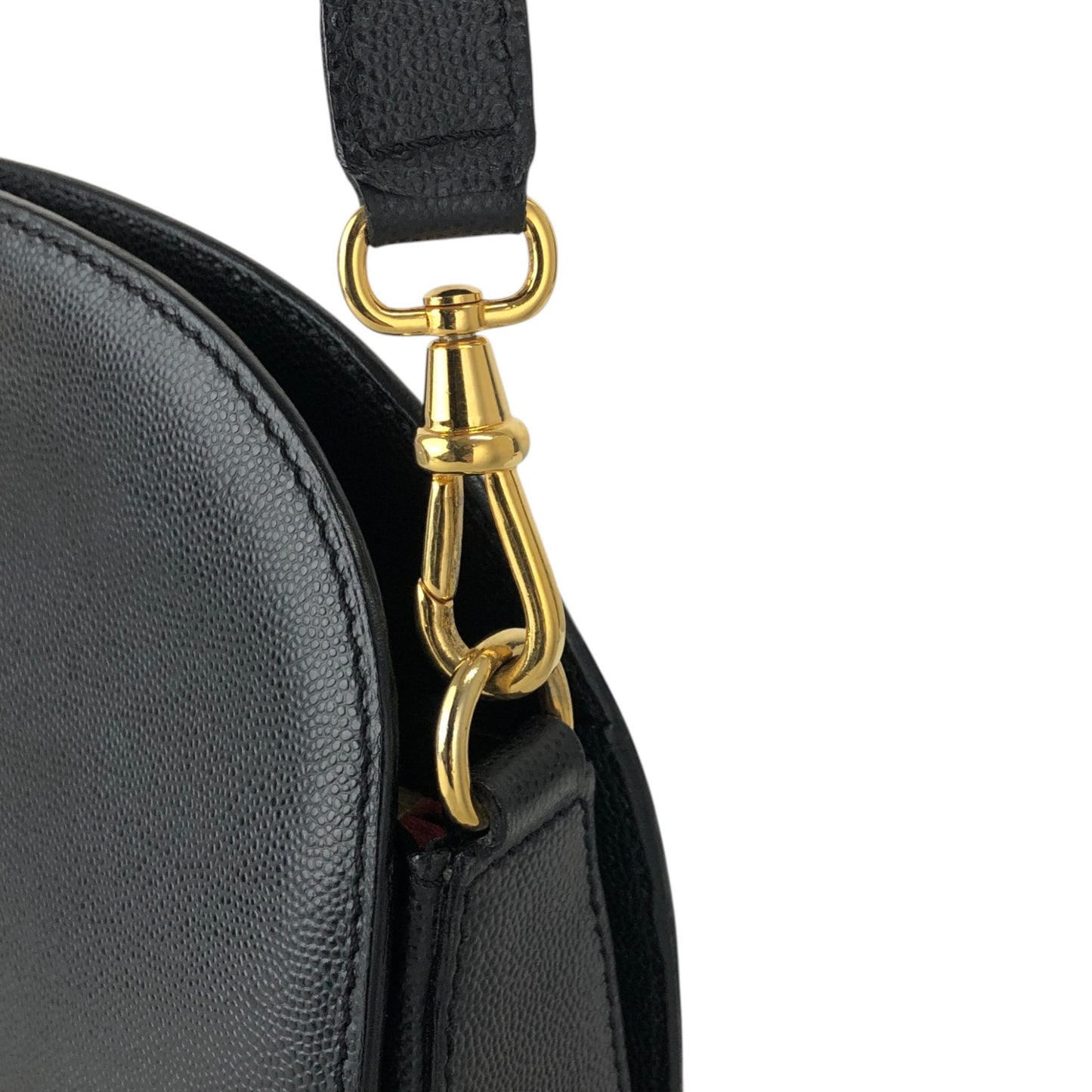 CELINE Circle Logo Shoulder bag Black Vintage 5rb8tv