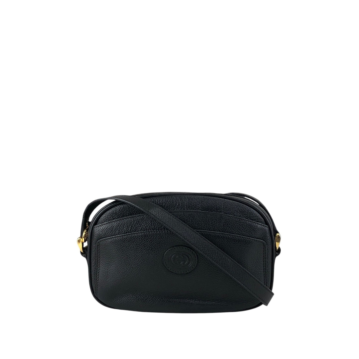 GUCCI GG Logo Motif Shoulder bag Black Vintage batagd