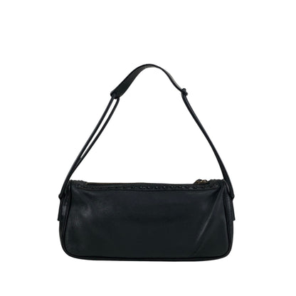 GUCCI Logo Embossed Shoulder bag Black Vintage zvzcf8