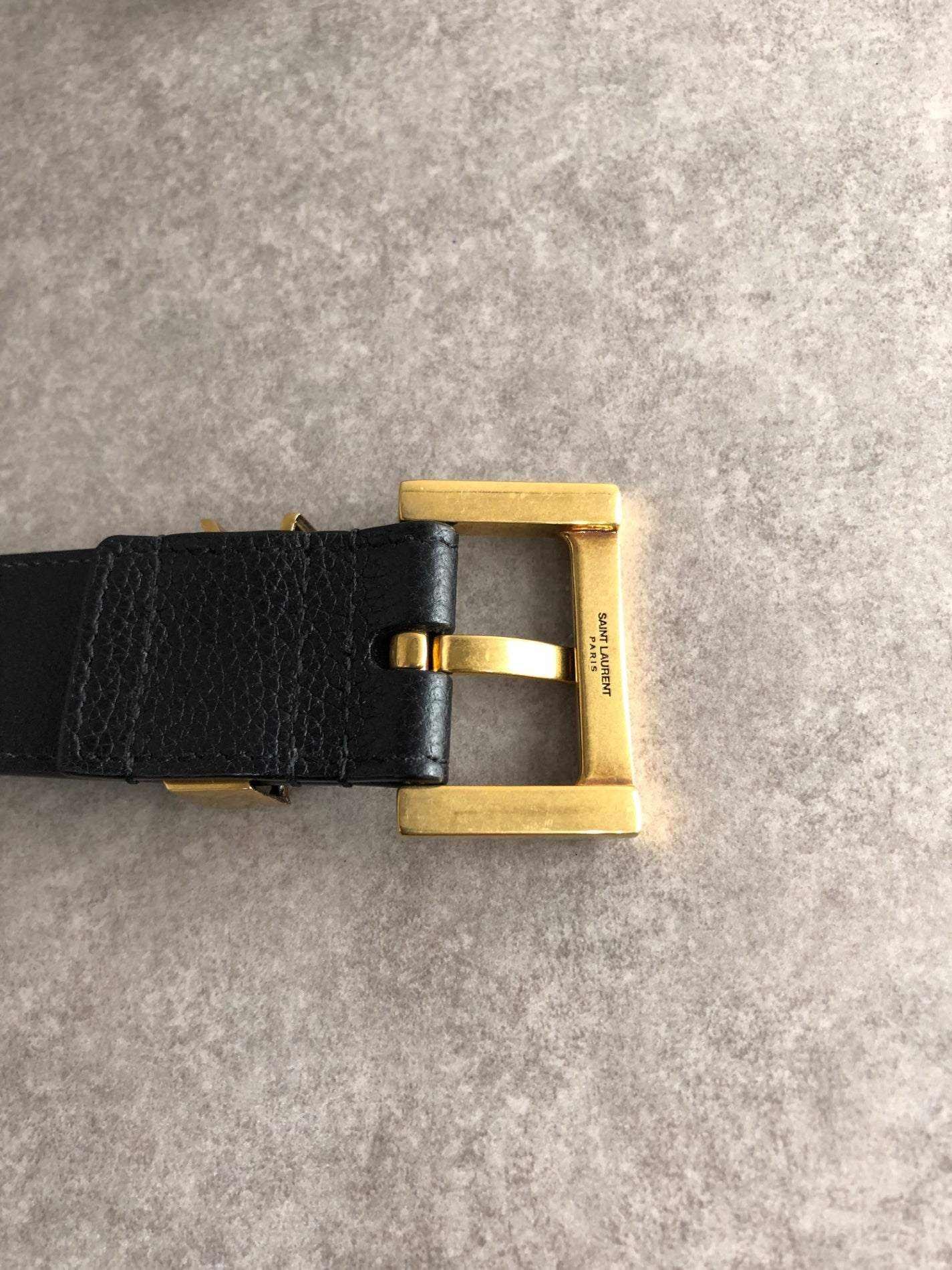Yves Saint Laurent YSL Logo Belt Black Vintage jjfxnv