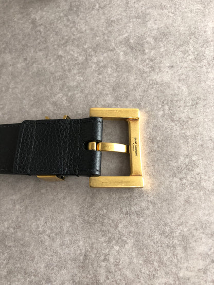 Yves Saint Laurent YSL Logo Belt Black Vintage jjfxnv