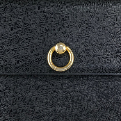 CELINE Circle Logo Shoulder bag Black Vintage eefby6