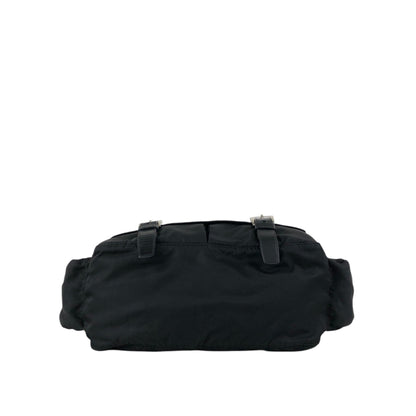 PRADA Tessuto Triangle Logo Side Pocket  Shoulder bag Black Vintage kedmv3