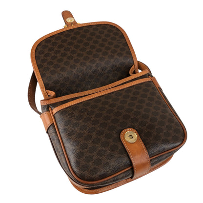 CELINE Macadam Blason Front Buckle Shoulder bag Brown Vintage kkjgdk