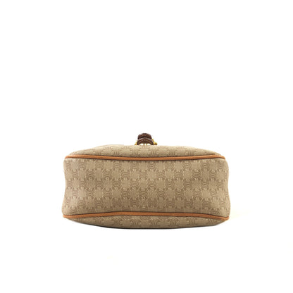 CELINE Macadam Blason Leather Shoulder bag Beige Vintage 78bcka