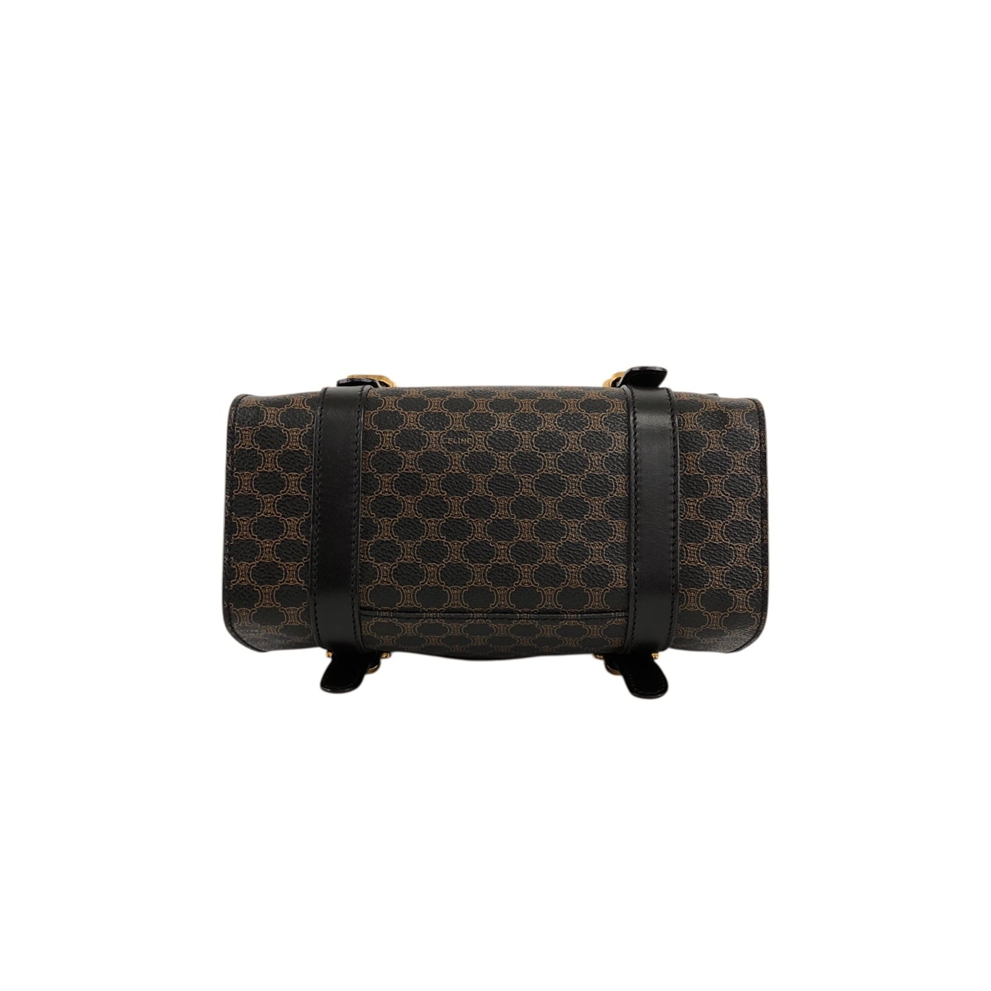 CELINE Macadam Handbag Vanity bag Black Vintage c64kav