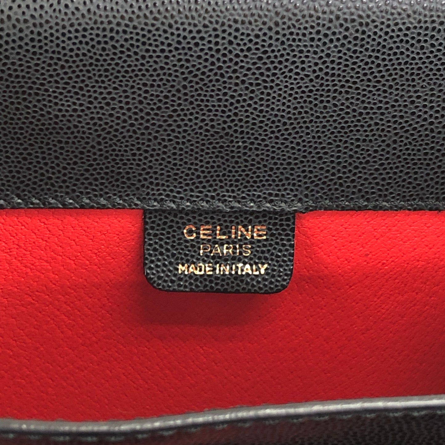 CELINE Circle Logo Shoulder bag Black Vintage eefby6