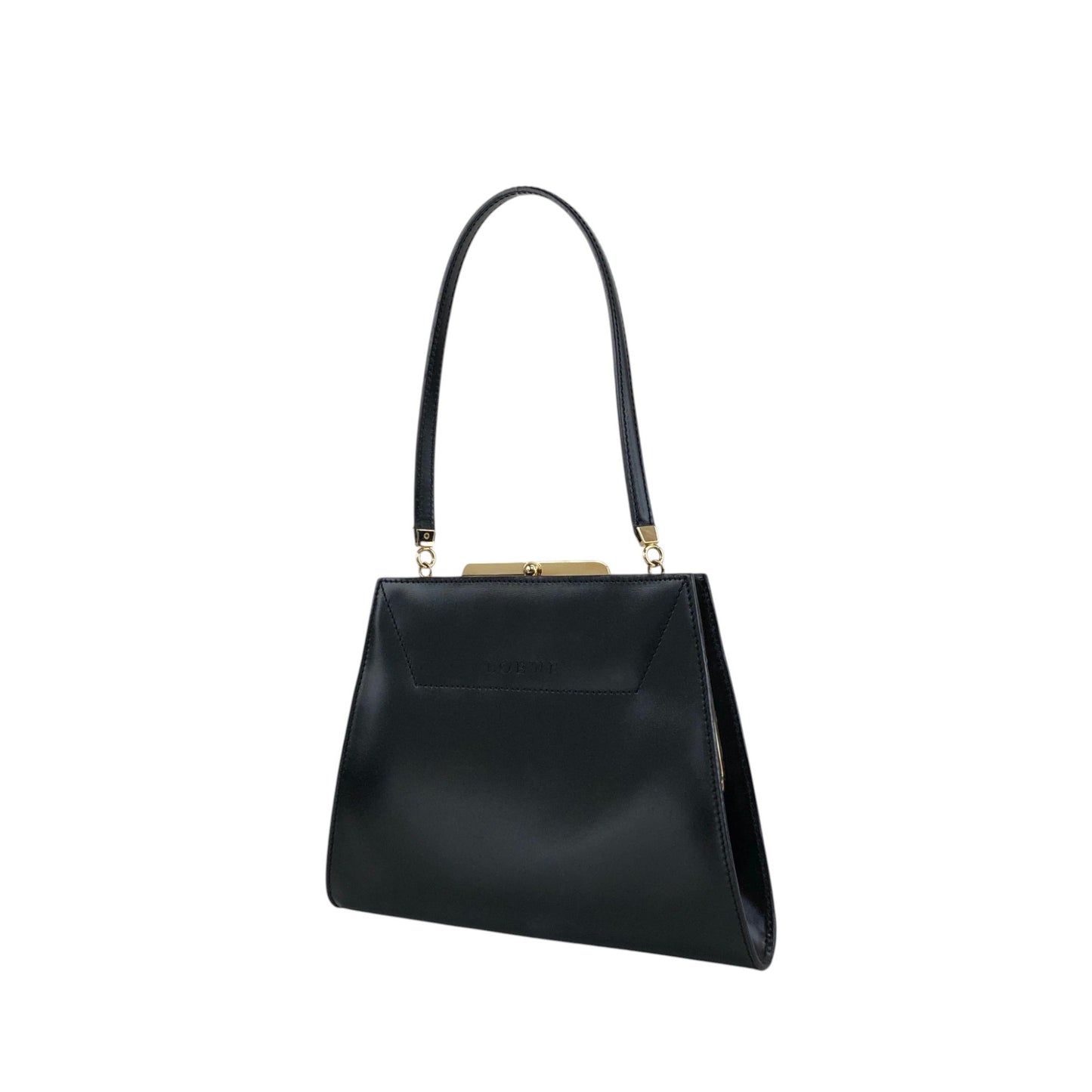 LOEWE Logo Metal Clasp Small  Handbag Black Vintage u7ek7w