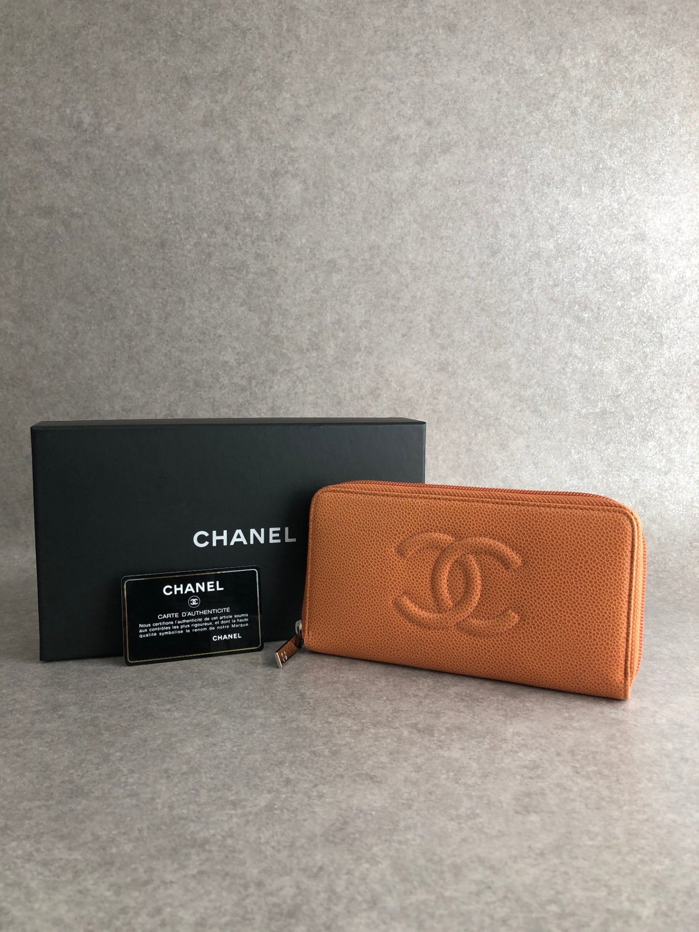 CHANEL Coco Mark Long Wallet Brown Vintage jrtiha