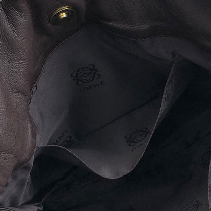LOEWE Anagram 皮革抽繩單肩包棕色復古 ydkgd6 