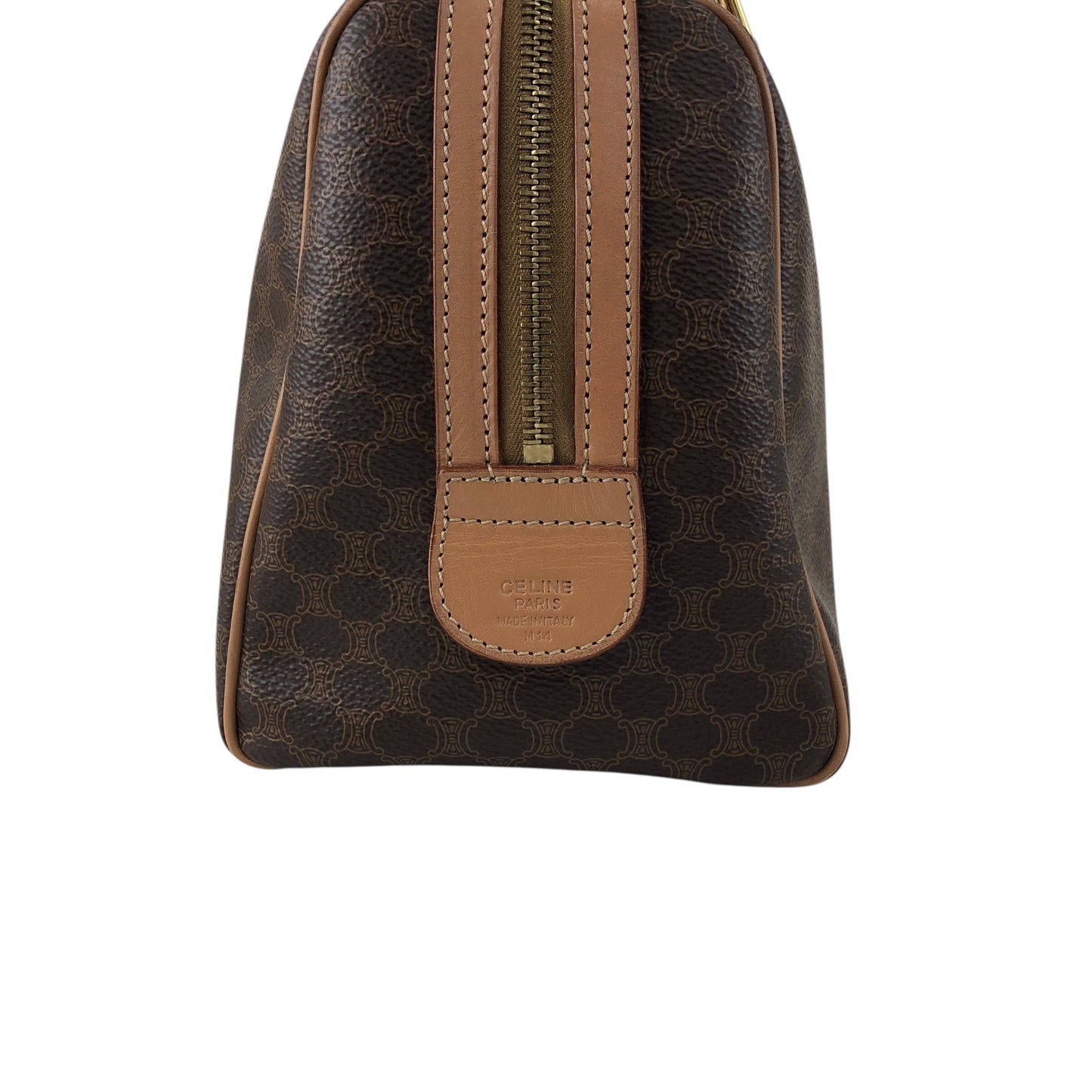 CELINE Macadam Blason Two-way Small Boston bag Shoulder bag Brown Vintage bxb7p7