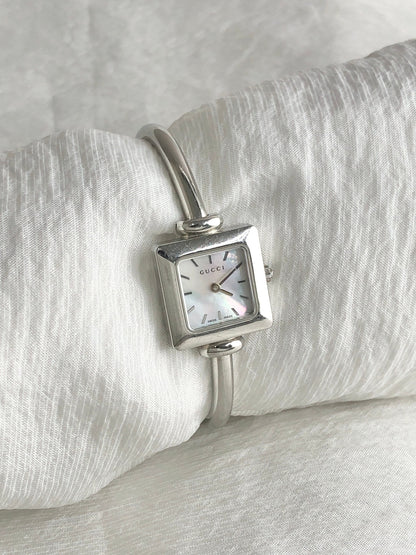 GUCCI Bangle Watch Silver 1900L Vintage ahc5hy
