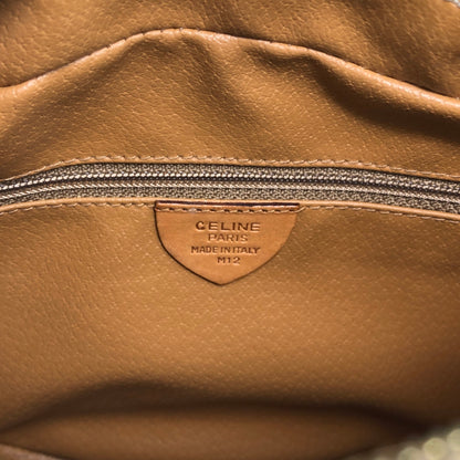 CELINE Macadam Blason Front Buckle Shoulder bag Brown Vintage 6tcy32