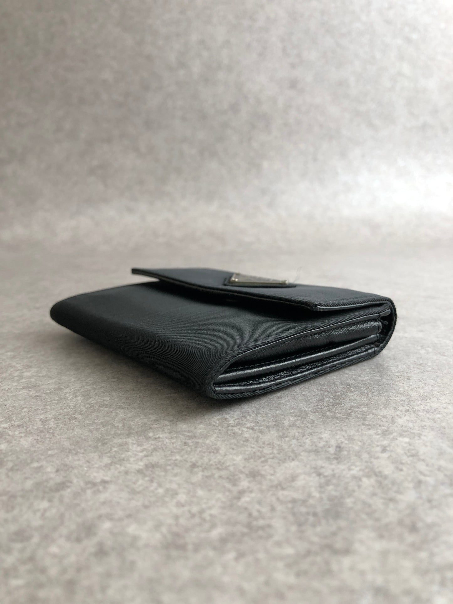 PRADA Tessuto Triangle Logo Coin Purse Black Vintage 5na2pc