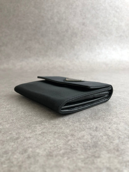 PRADA Tessuto Triangle Logo Coin Purse Black Vintage 5na2pc