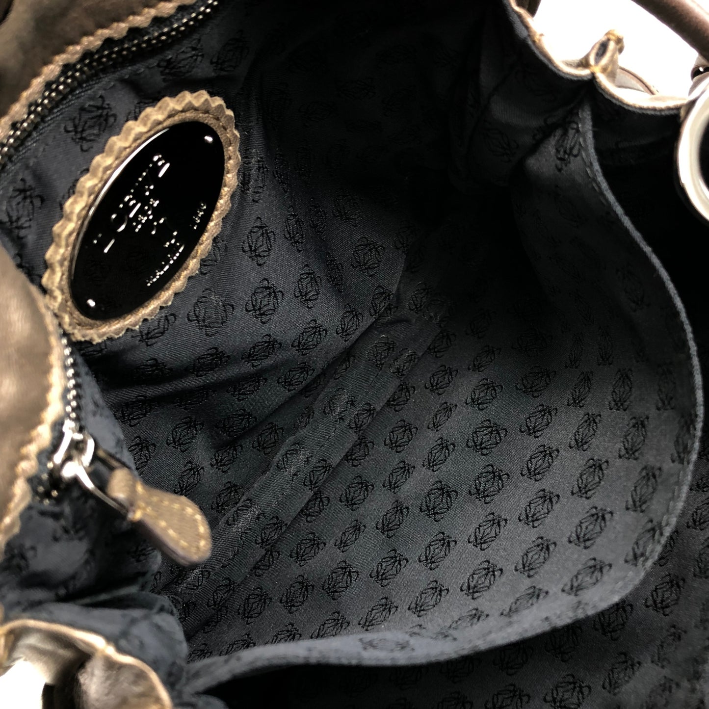 LOEWE Anagram Flamenco Tassel Drawstring Shoulder bag Bronze Vintage 757im3