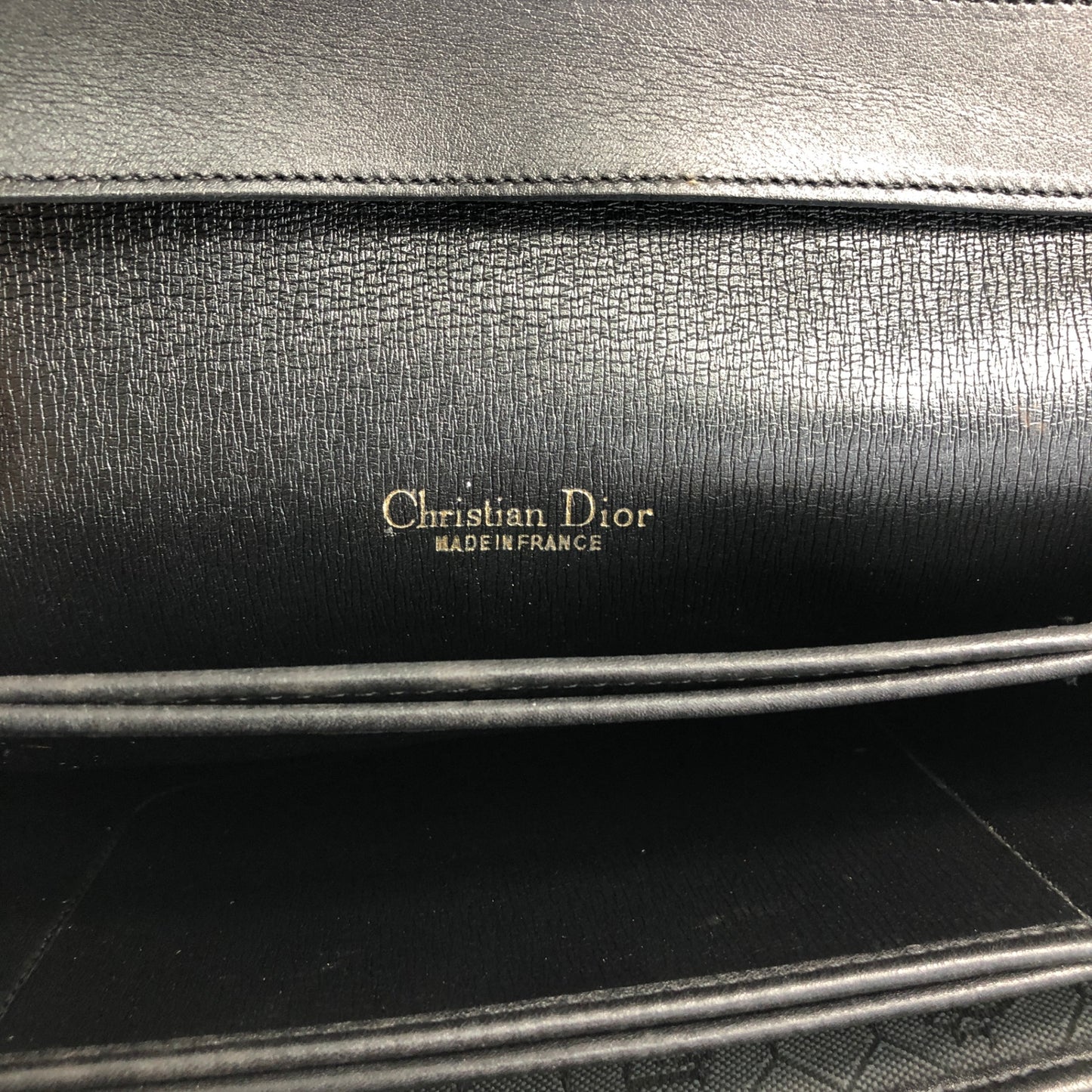 Christian Dior Honeycomb Pattern Logo Shoulder bag Black Vintage 5dub73
