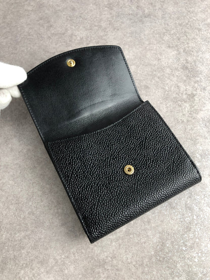 CHANEL Coco Mark Folded Wallet Black Vintage srpd6j