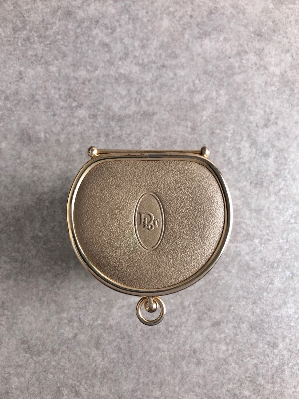Christian Dior Logo Embossed Coin Purse Brown Vintage svpmy8