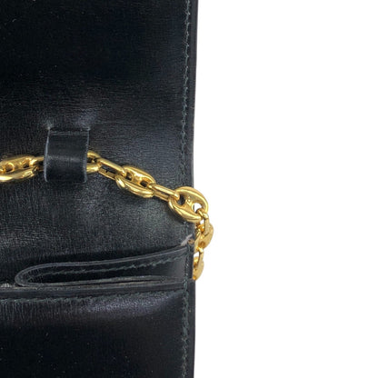 CELINE Triomphe Chain Shoulder bag Black Vintage hd5spn