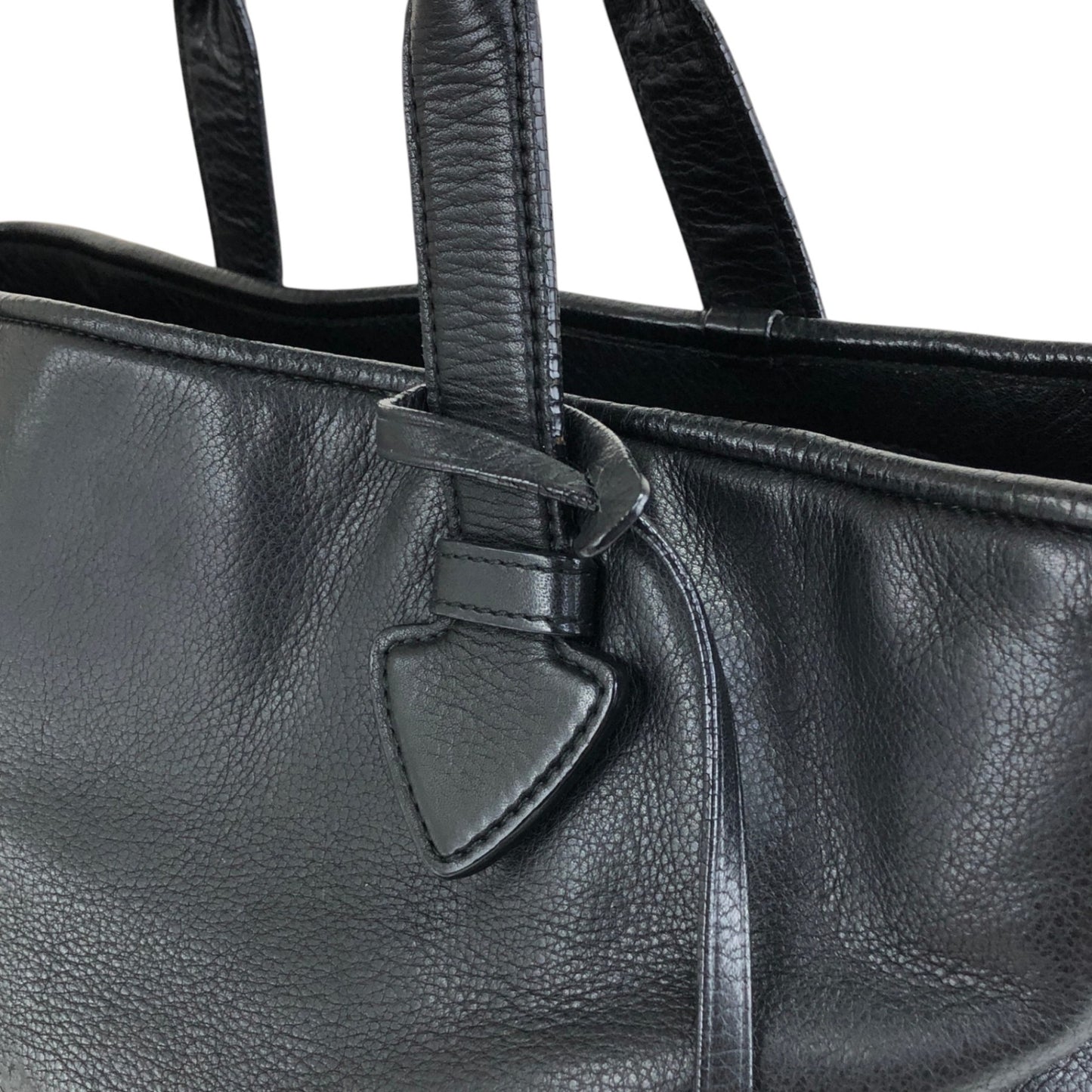 LOEWE Logo Embossed Two-way Handbag Shoulder bag Black Vintage m3sbja