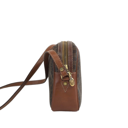 CELINE Macadam Horse Bit  PVC Leather Shoulder bag Brown Vintage  av8xva