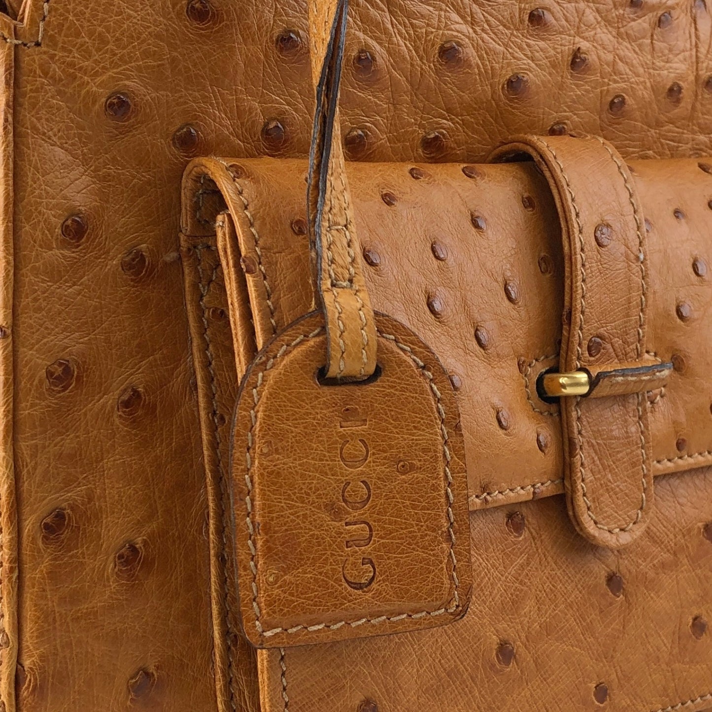 GUCCI Metal Handle Two-way Handbag Shoulder bag Brown Vintage suvydz