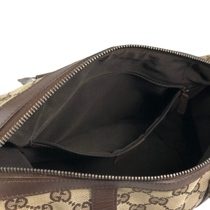 GUCCI GG Canvas Small Boston bag Handbag Brown Vintage ms6dsn