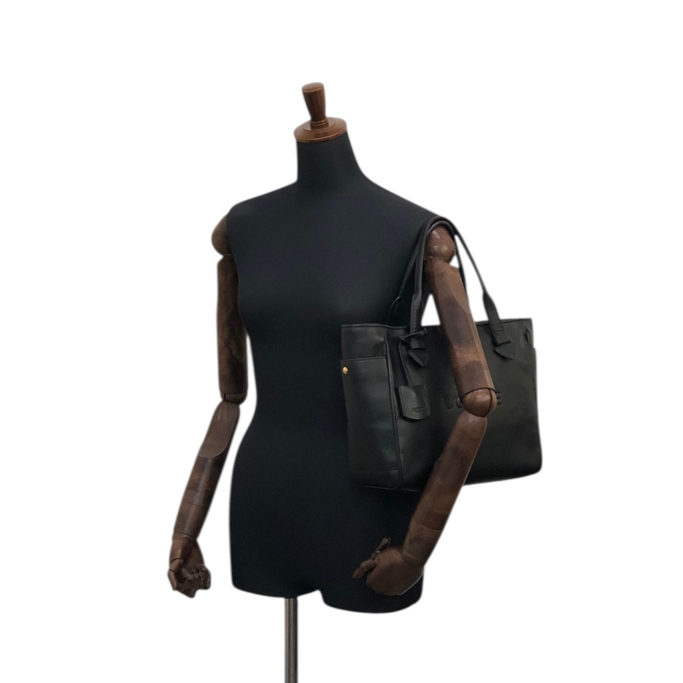 LOEWE Logo Embossed Totebag Black Vintage sfdiue