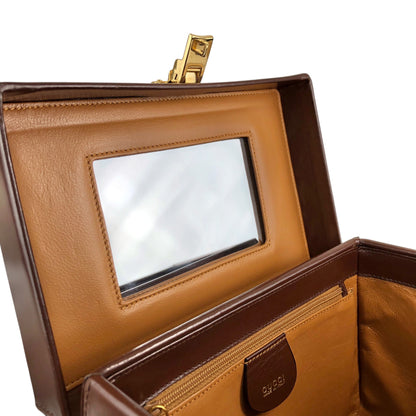 GUCCI Handbag Vanity bag Brown Vintage kj32bu