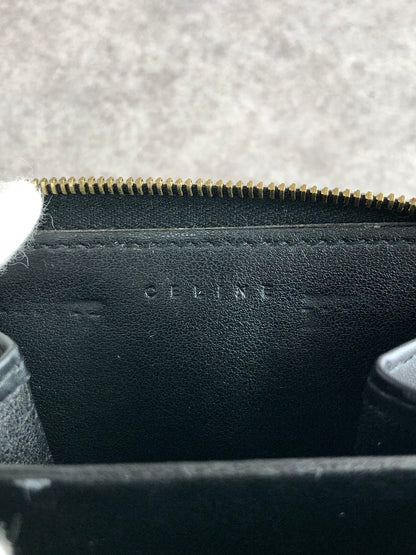 CELINE Macadam Logo Coin Purse Black Vintage 2hudzh